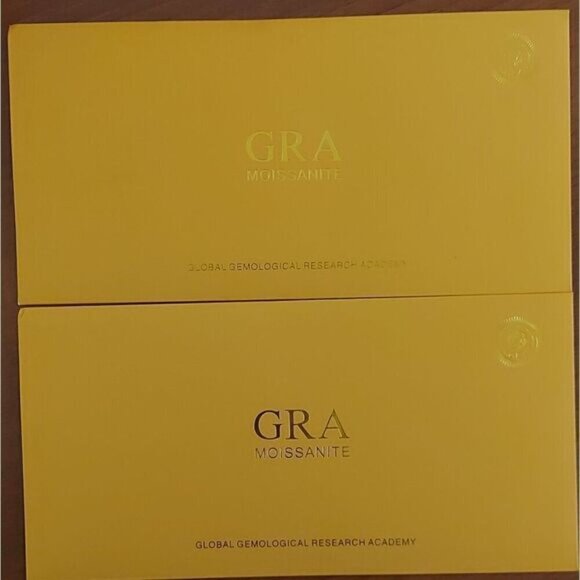 Gold 0.3 Carat Moissanite 925 Silver Sterling Stud Earrings - Picture 11 of 12